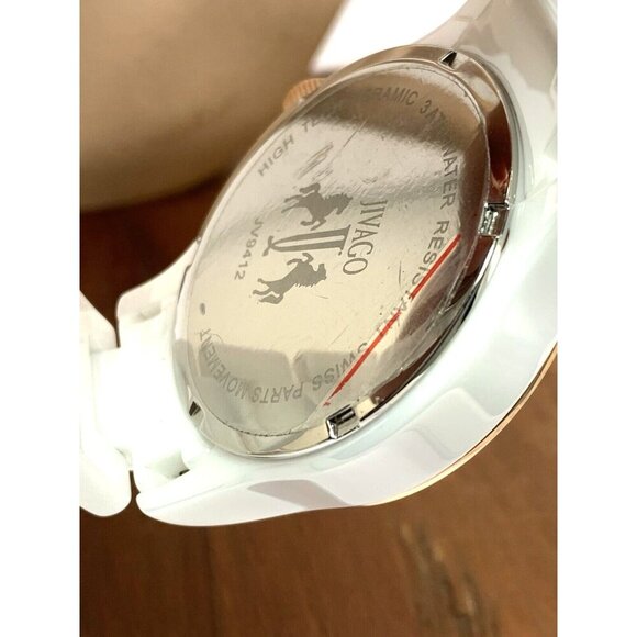 Jivago Women's Watch JV9412 Quartz Mother of Pearl Dial Rose Gold White Ceramic - Picture 6 of 14